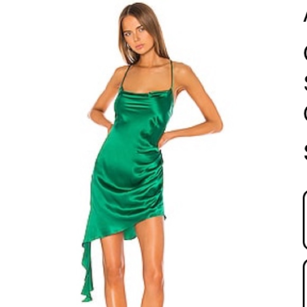 REVOLVE Amanda Uprichard silk green mini cocktail dress from Revolve. Never worn